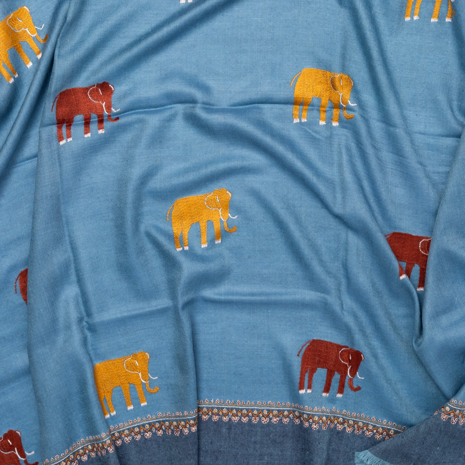 Scarf "GANGTOK" made from the finest hand-embroidered Pashmina Cashmere - purely handmade